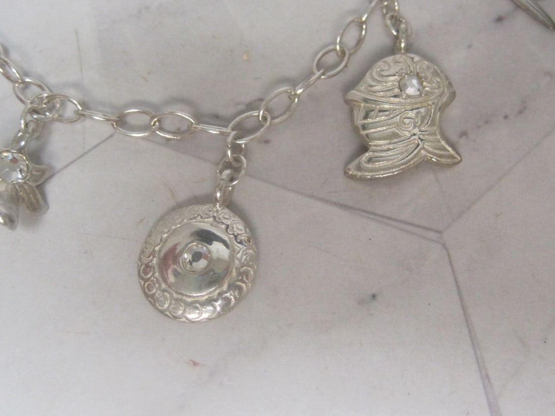 8" Sterling Silver "The Full Armor of God" Charm Bracelet - 4