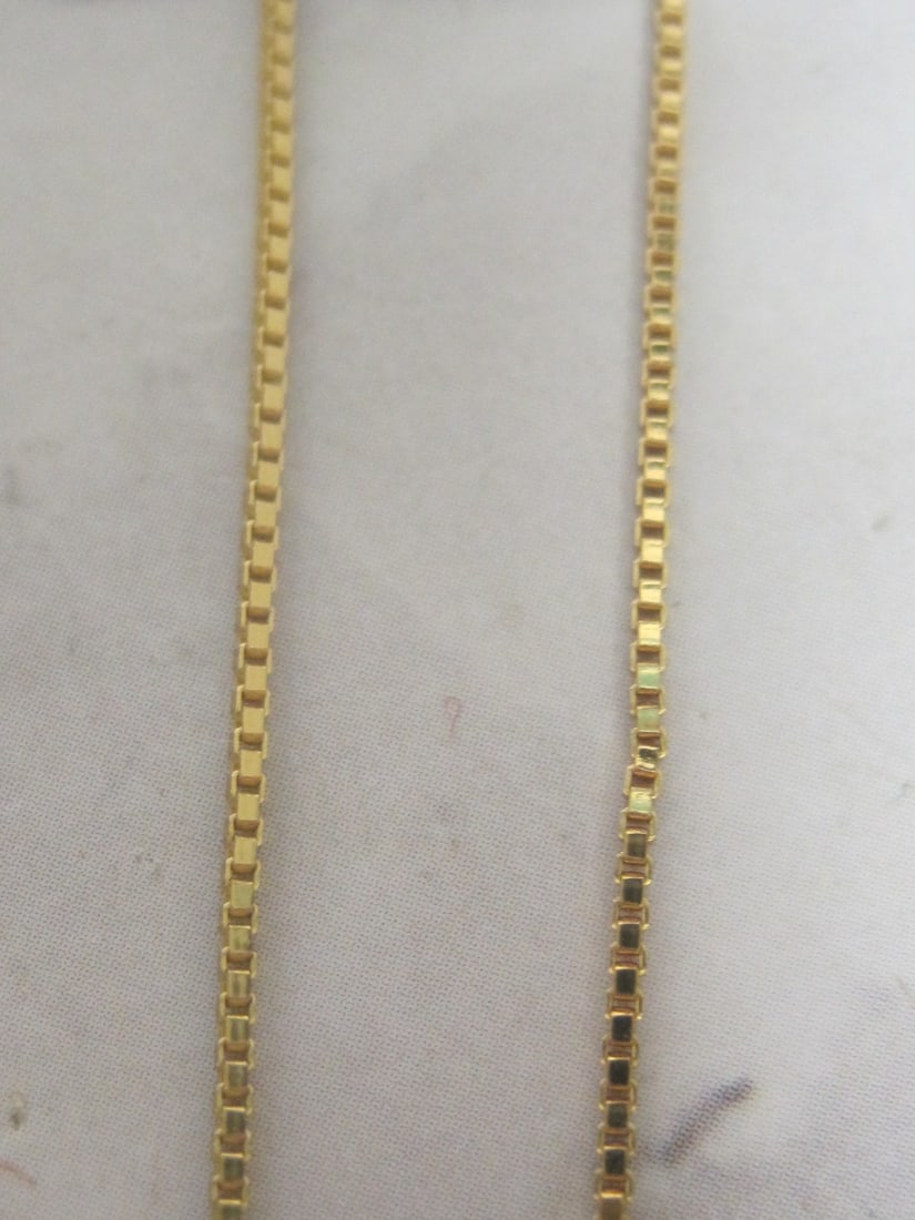 Sterling Silver Vermeil CZ Pendant on 18" Sterling Silver Vermeil Chain - 4
