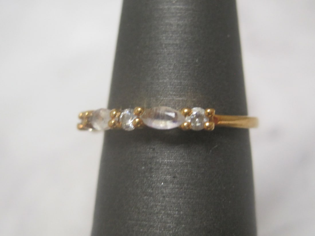 Sterling Silver Vermeil CZ Band Ring - 2