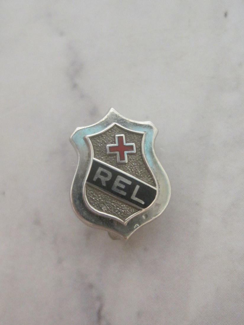 10k Gold REL Red Cross Lapel Pin - 2