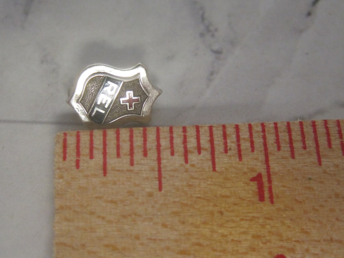 10k Gold REL Red Cross Lapel Pin - 4