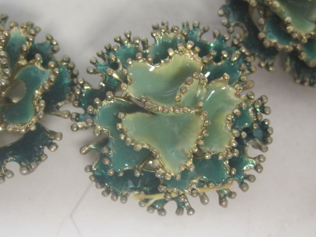 Vintage Large Enamel Floral Bracelet - 2
