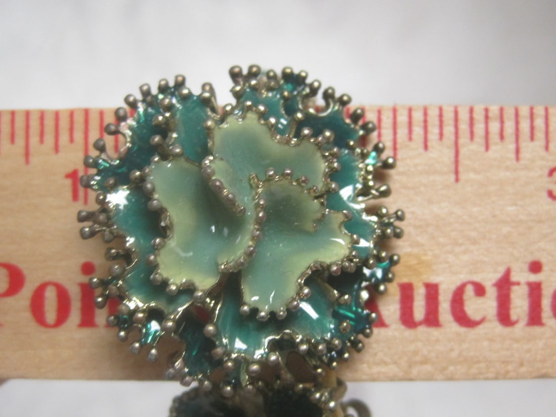 Vintage Large Enamel Floral Bracelet - 5