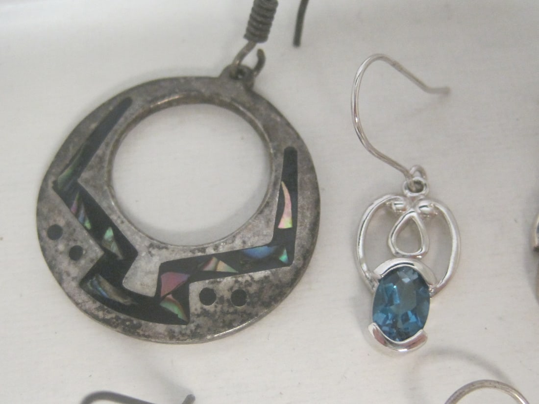 Lot of 6 Single Sterling Silver Earrings - 2