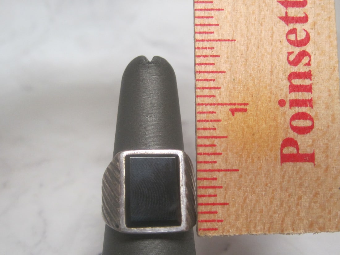 Sterling Silver Man's Onyx Ring - 4