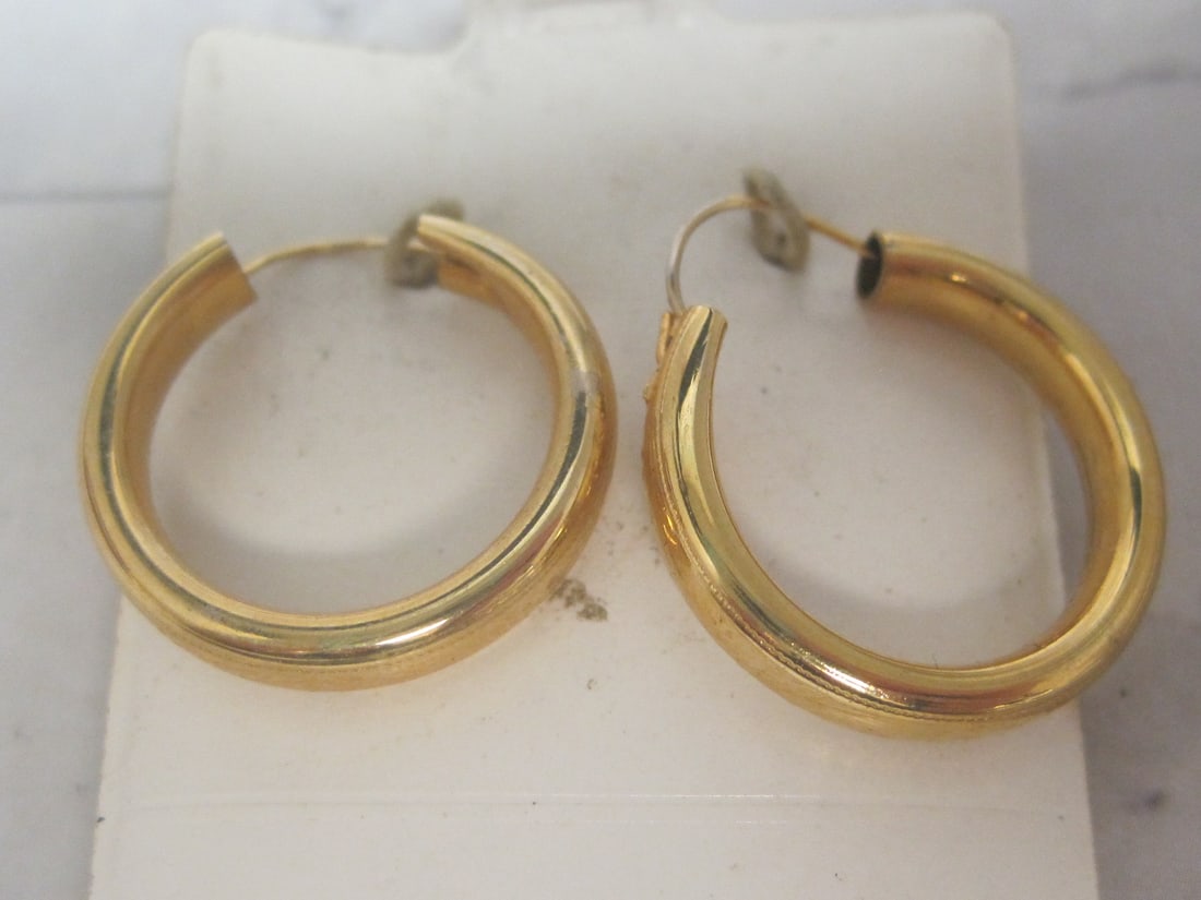 Vintage 14k Gold-Filled Hoop Earrings - 2