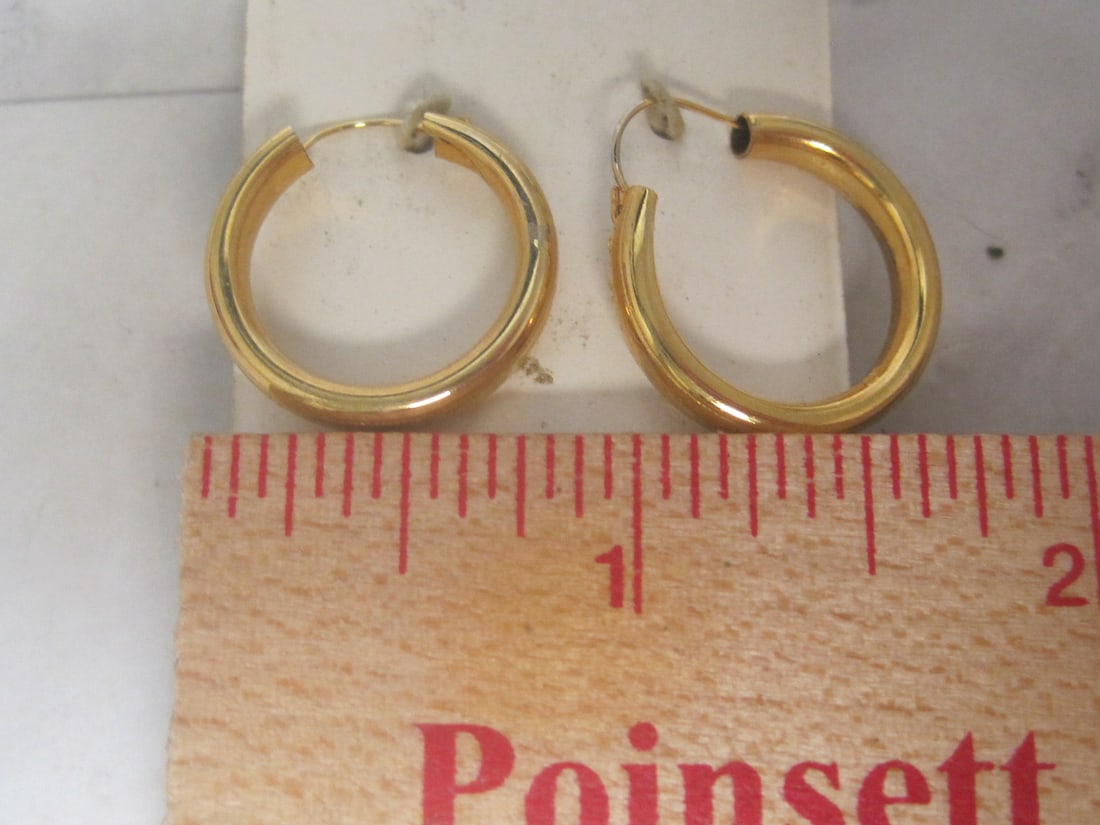 Vintage 14k Gold-Filled Hoop Earrings - 3