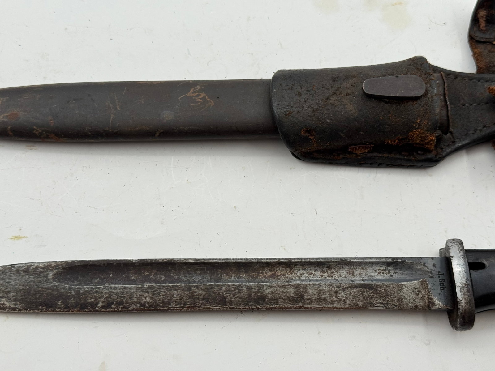 1939 WWII German K98 Bayonet by J. Sch with Scabbard & Frog - 3