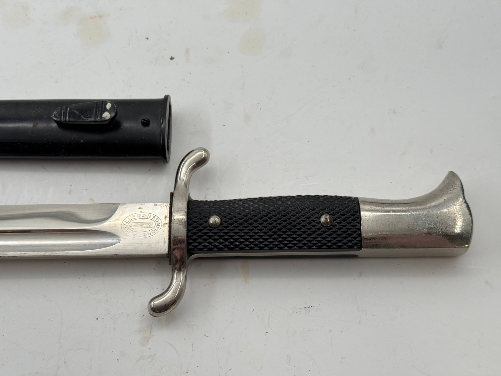 MINT WWII German Fireman’s Dress Bayonet & Scabbard By F.W. Holler - 2