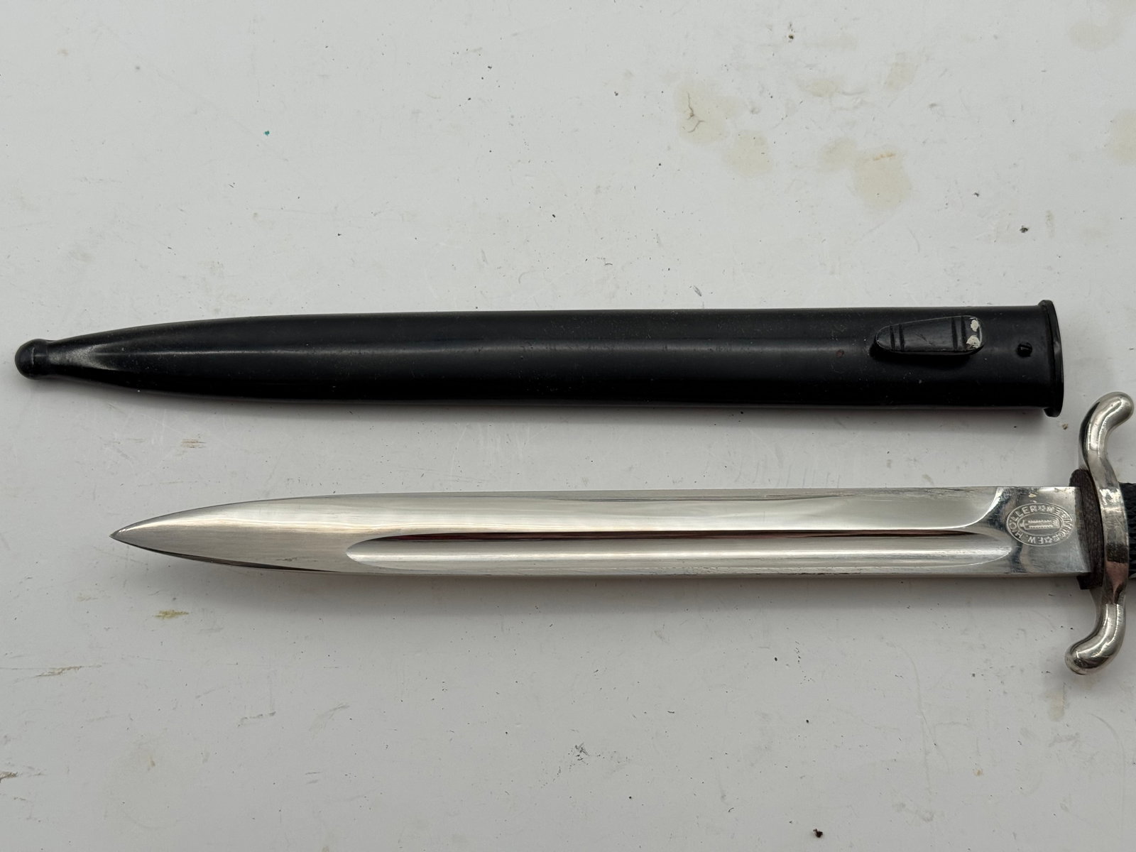 MINT WWII German Fireman’s Dress Bayonet & Scabbard By F.W. Holler - 3