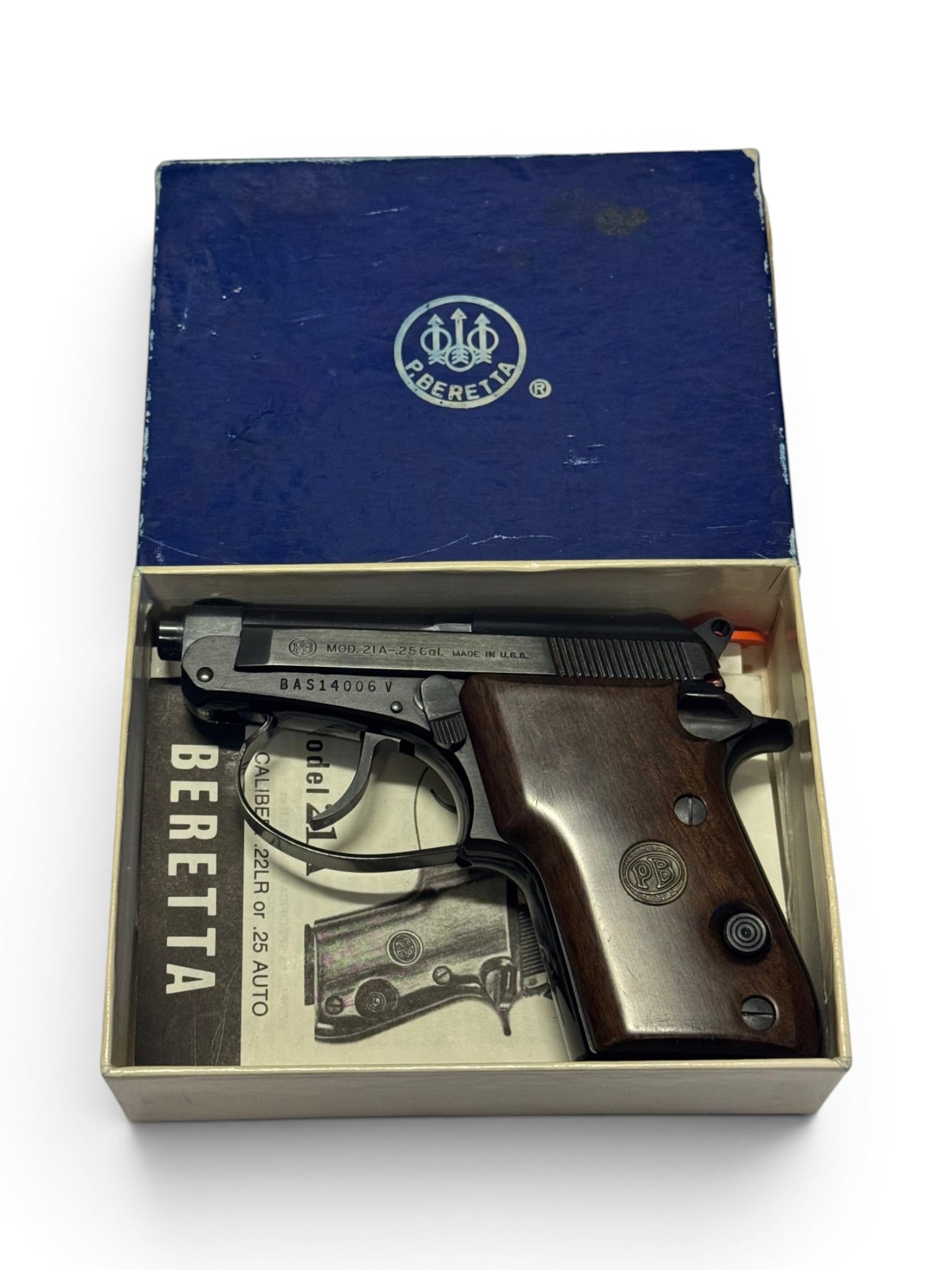 NIB Beretta Model 21A Bobcat .25 ACP Semi-Automatic Pistol in Original Box - 2