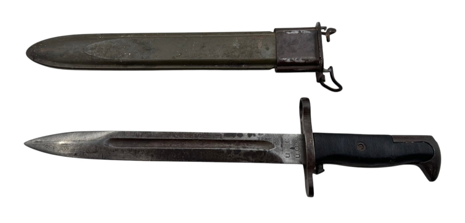 Rare 10” US M1 Garand Bayonet by Utica Cutlery Co. with US Scabbard: See Photo(s)