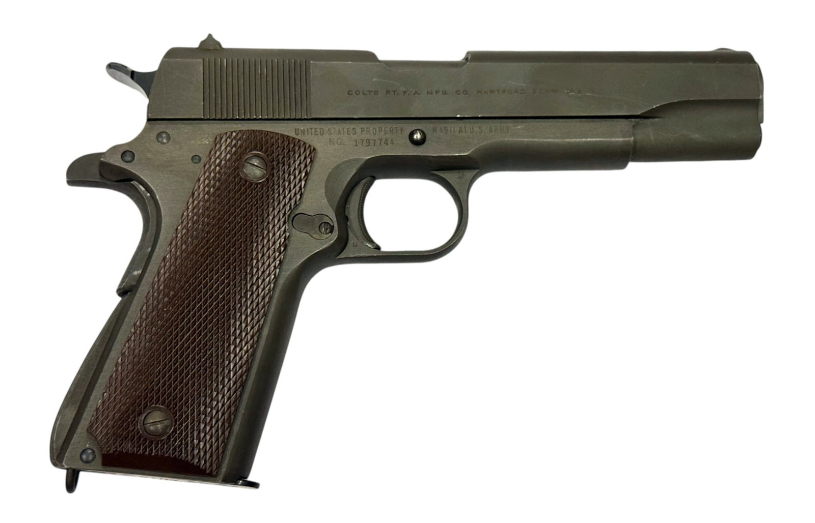 Excellent WWII 1944 Remington Rand / Colt Model 1911A1 U.S. Military .45 ACP Semi-Automatic Pistol - 2