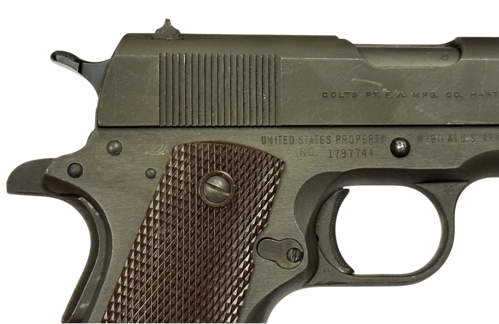 Excellent WWII 1944 Remington Rand / Colt Model 1911A1 U.S. Military .45 ACP Semi-Automatic Pistol - 6