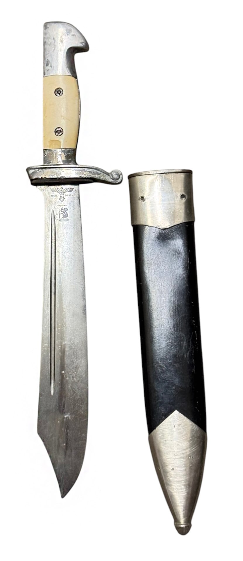 Rare & Original WWII German TENO Subordinate’s Enlisted Hewer w/ Matching Scabbard by Carl Eic - 3