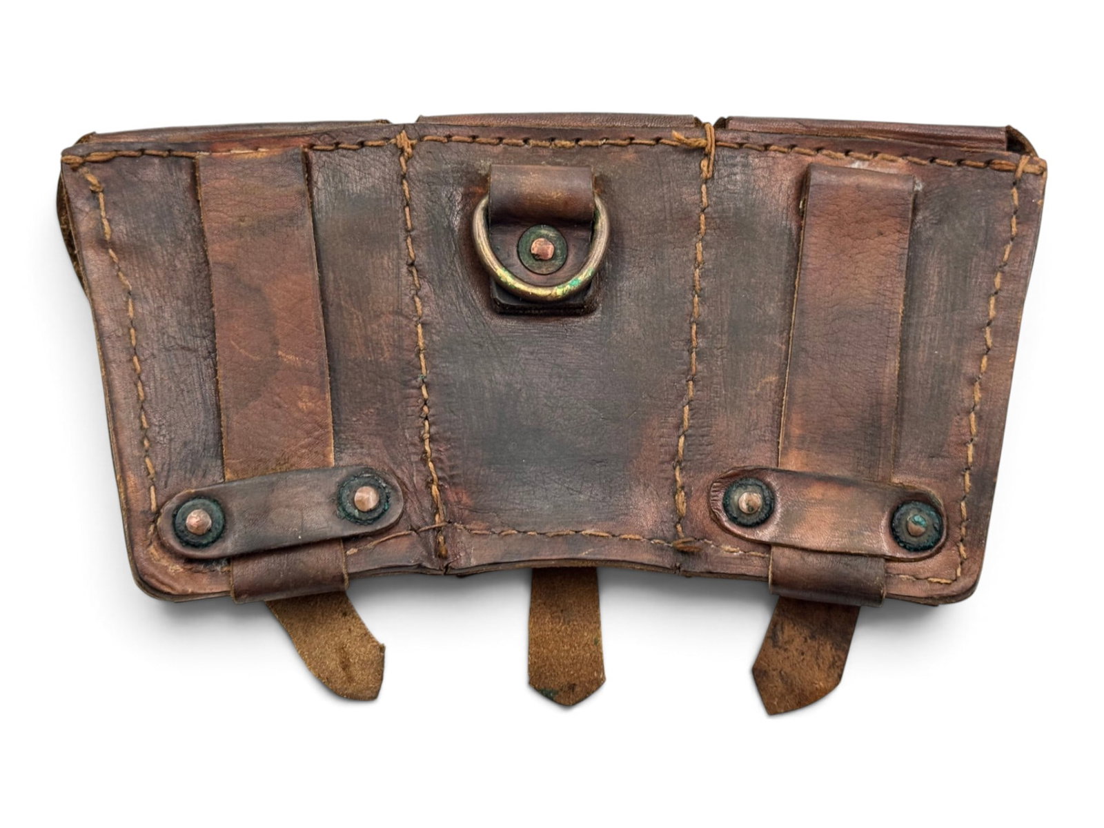 (2) German K98 Style 8mm Mauser 3-Pocket Ammo Pouches - 3