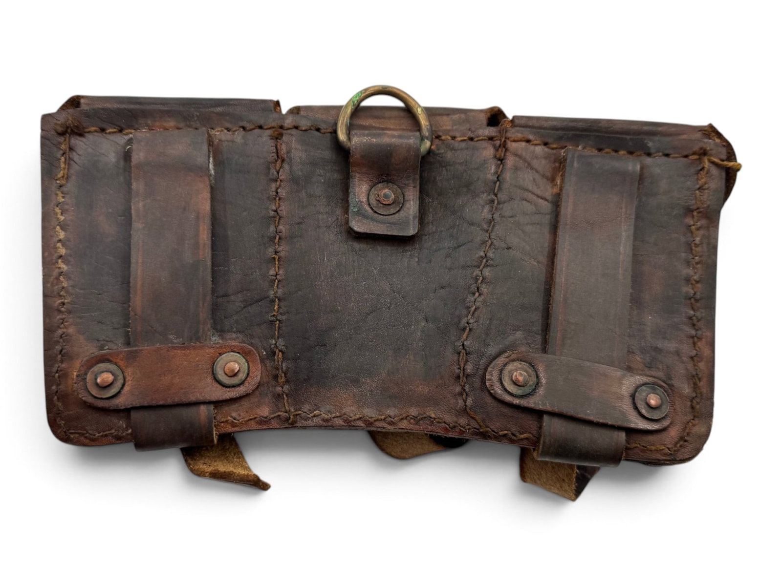 (2) German K98 Style 8mm Mauser 3-Pocket Ammo Pouches - 8