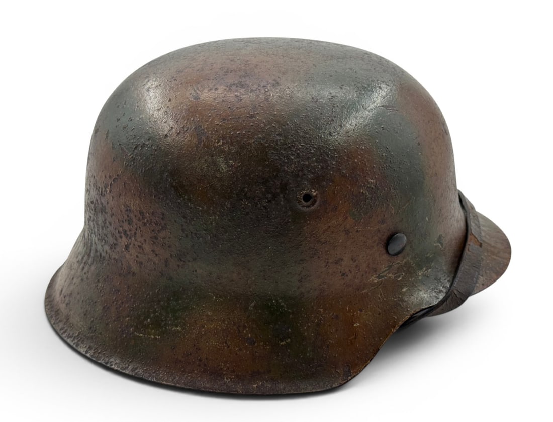 WWII Normandy 3-Tone Camouflage German M42 Helmet from the Arnaud Dumont’s “Goliath̶ - 2