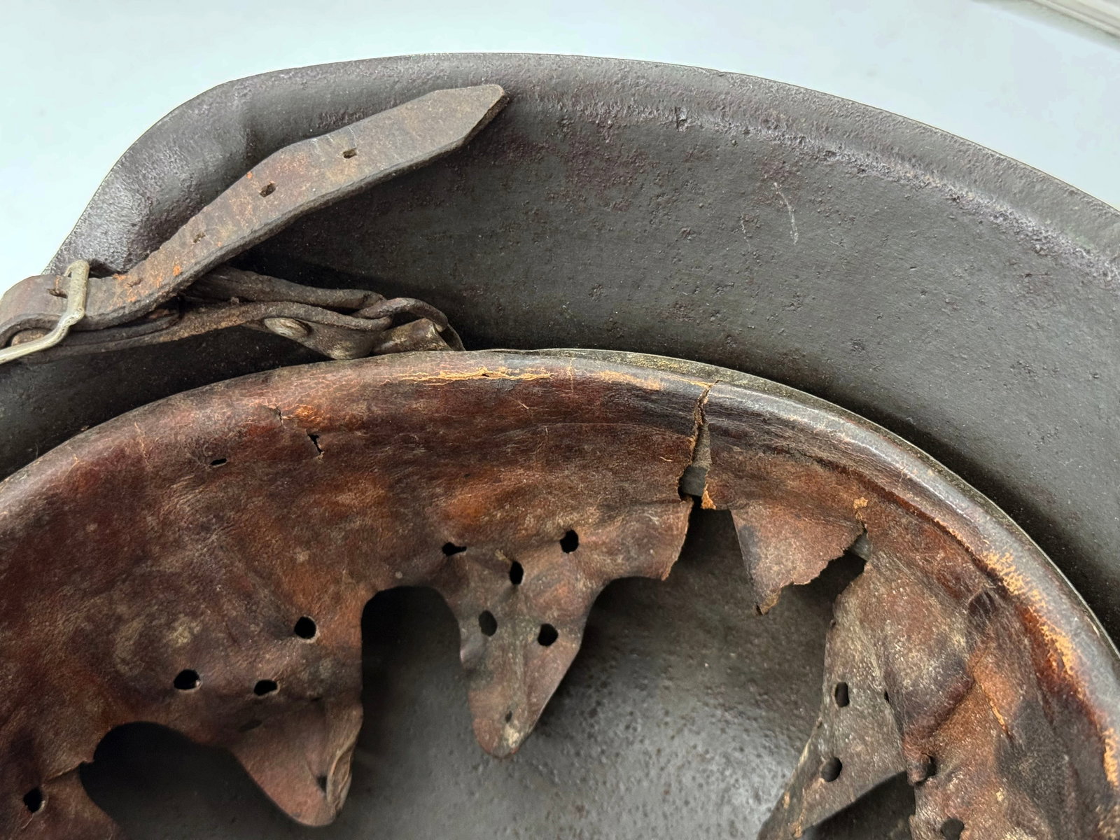 WWII Normandy 3-Tone Camouflage German M42 Helmet from the Arnaud Dumont’s “Goliath̶ - 9