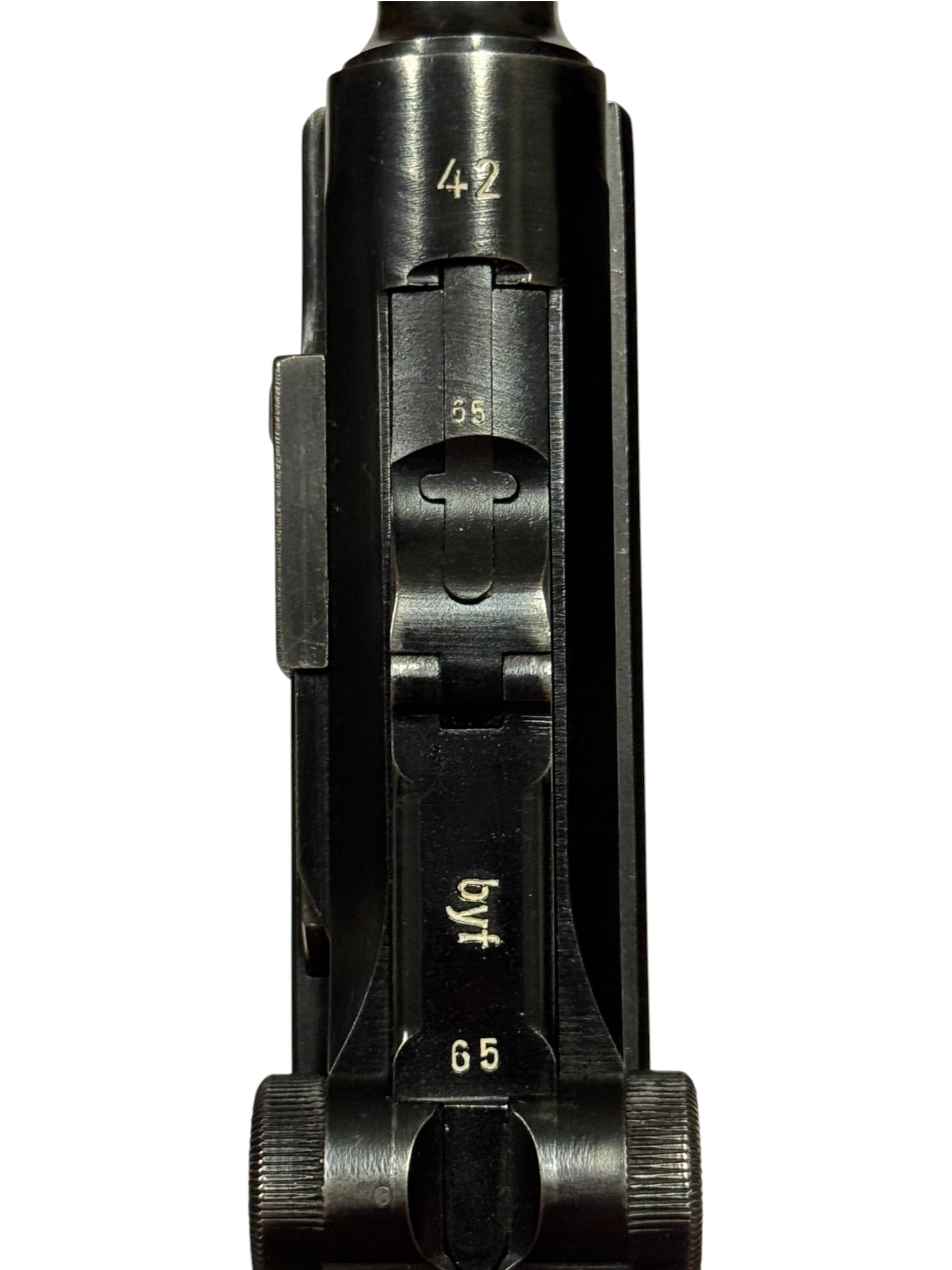 Rare Excellent All-Matching WWII 1942 Black Widow Portuguese Contract “byf 42” P08 9mm L - 5