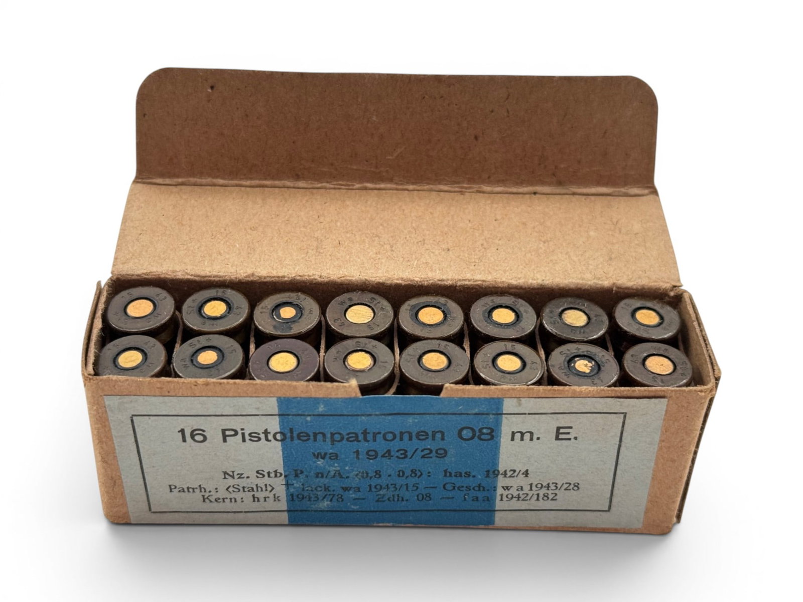 16rds. of Original German WWII 1942 9mm Luger Collectible Ammunition - 2
