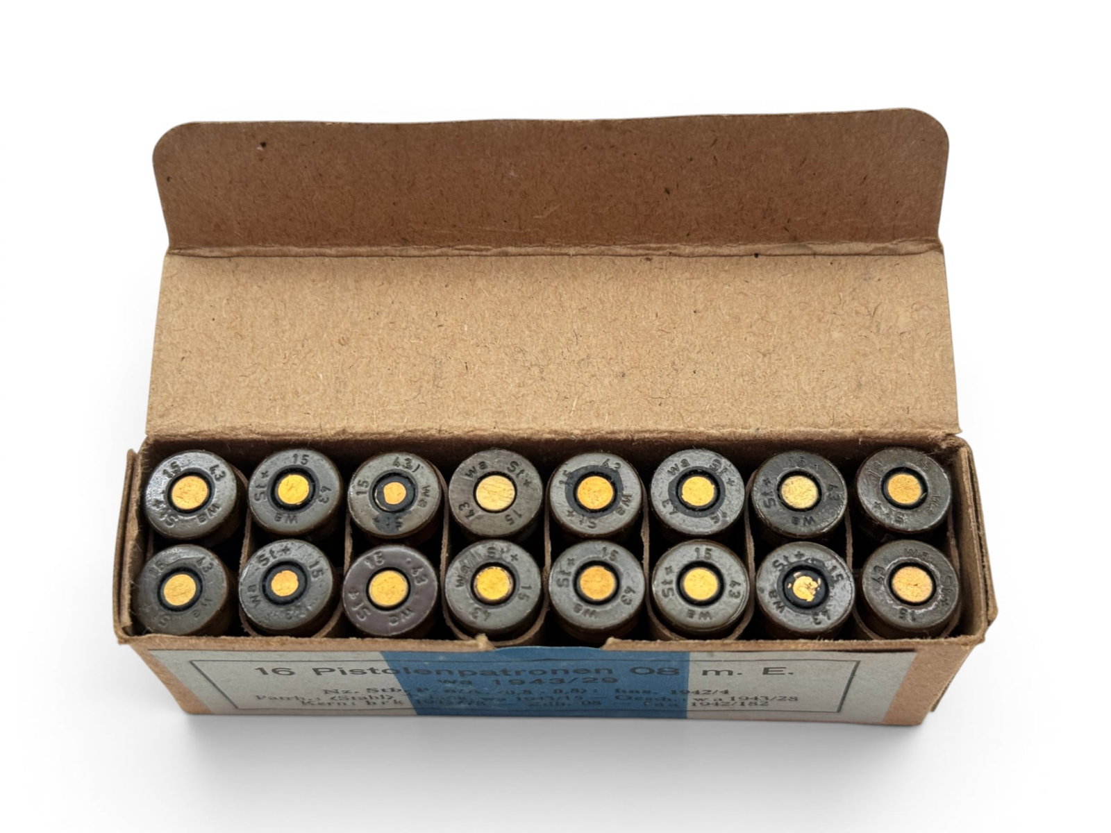 16rds. of Original German WWII 1942 9mm Luger Collectible Ammunition - 3