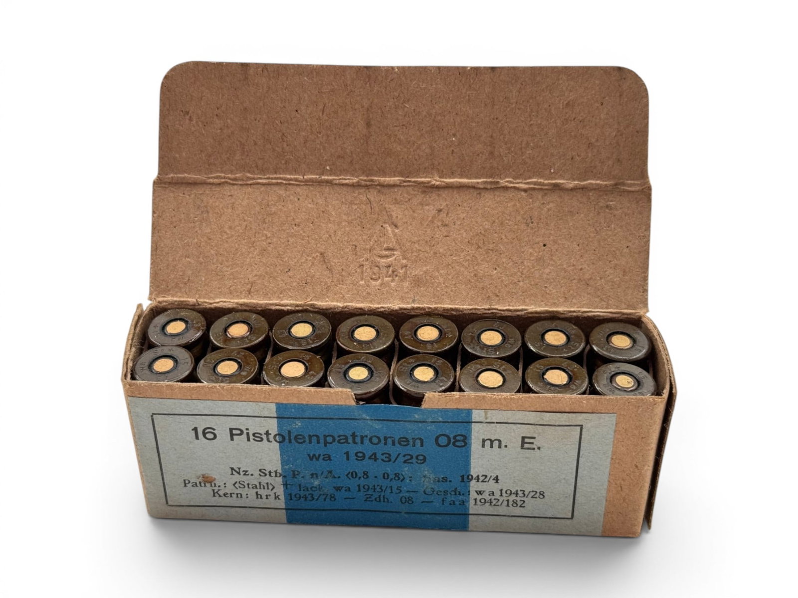 16rds. of Original German WWII 1942 9mm Luger Collectible Ammunition - 2