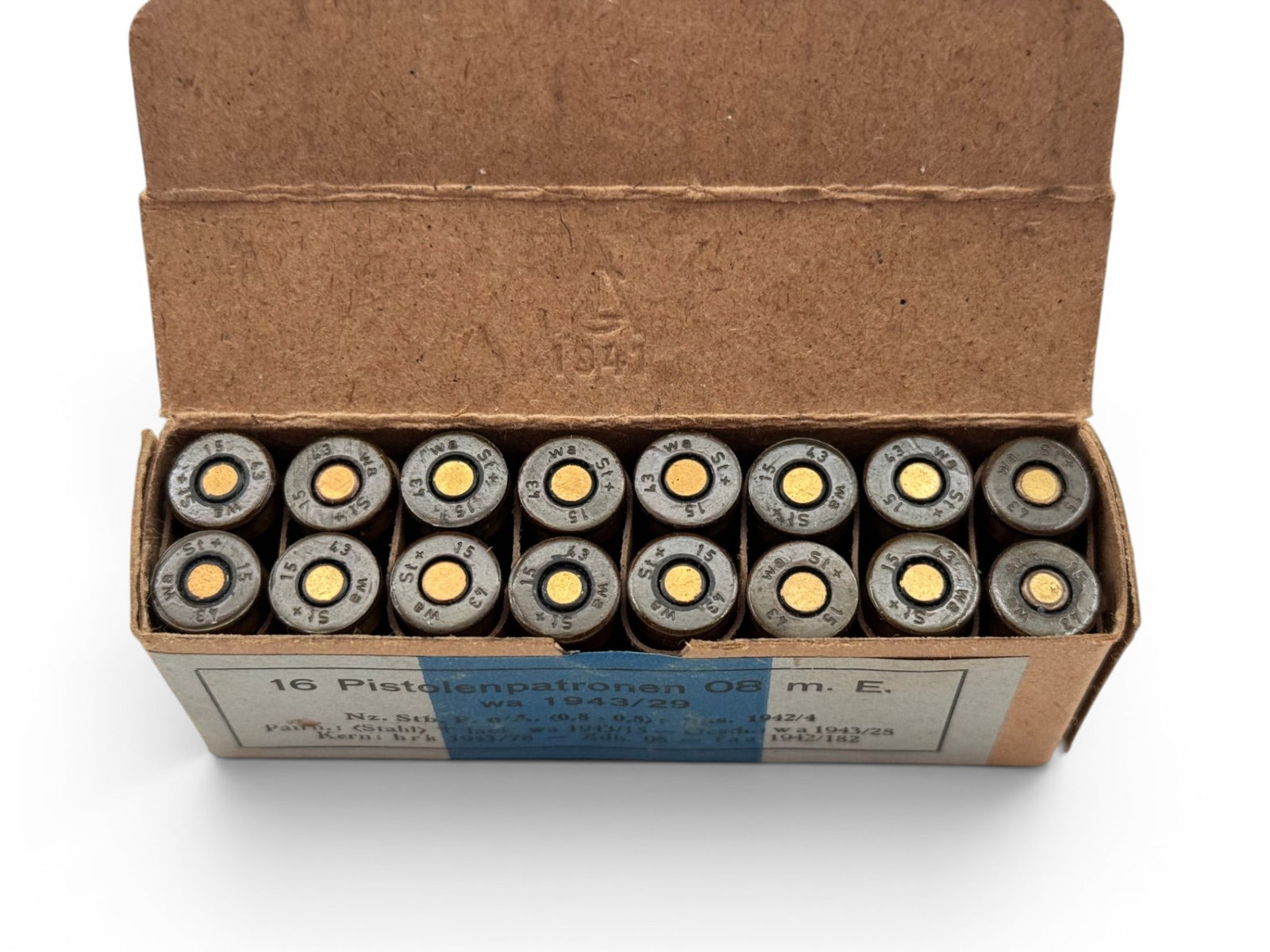 16rds. of Original German WWII 1942 9mm Luger Collectible Ammunition - 3