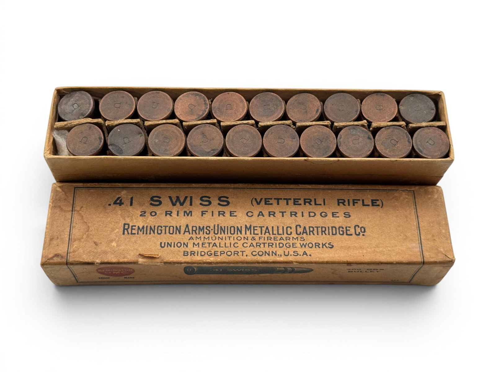 NOS 20rds. of RARE .41 SWISS (Vetterli Rifle) 300gr. Collectible Ammunition by RA-UMC Co. - 5