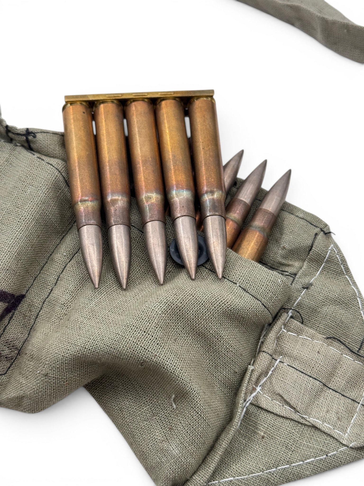 80rds. of 8mm MAUSER Turkish Surplus Ammunition on Stripper Clips in Bandoleers - 4