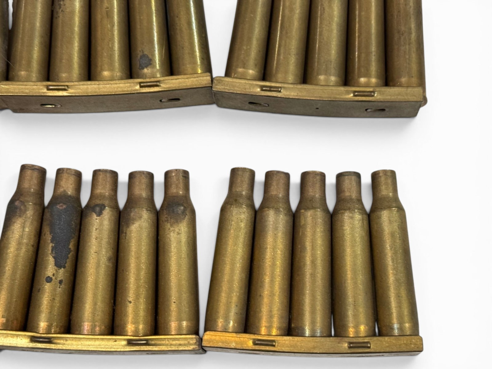 104rds. of 6.5x50 JAP (6.5 JAP) Shot Brass on Stripper Clips for Reloading - 5