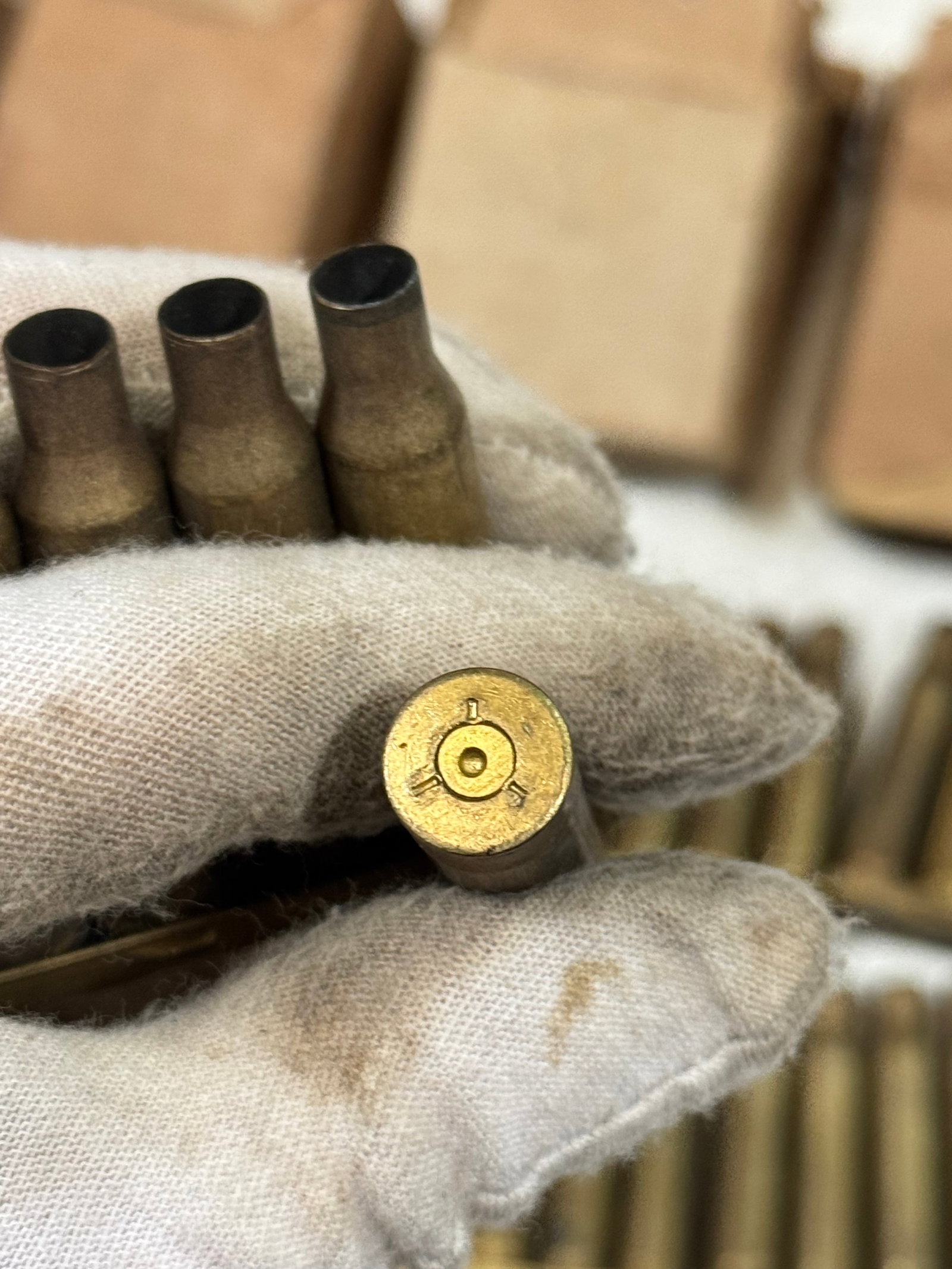 104rds. of 6.5x50 JAP (6.5 JAP) Shot Brass on Stripper Clips for Reloading - 6