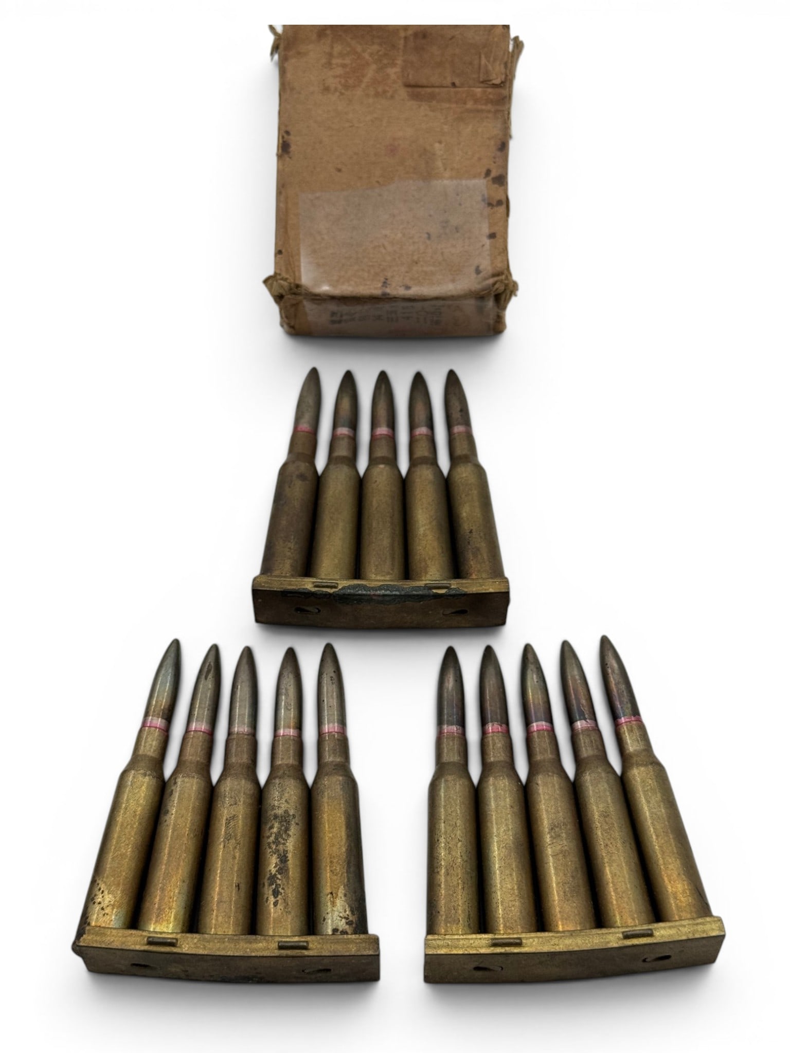 40rds. of 6.5x50 JAP (6.5 JAP) Ammunition on Stripper Clips in Box + 5 Shot Brass - 6