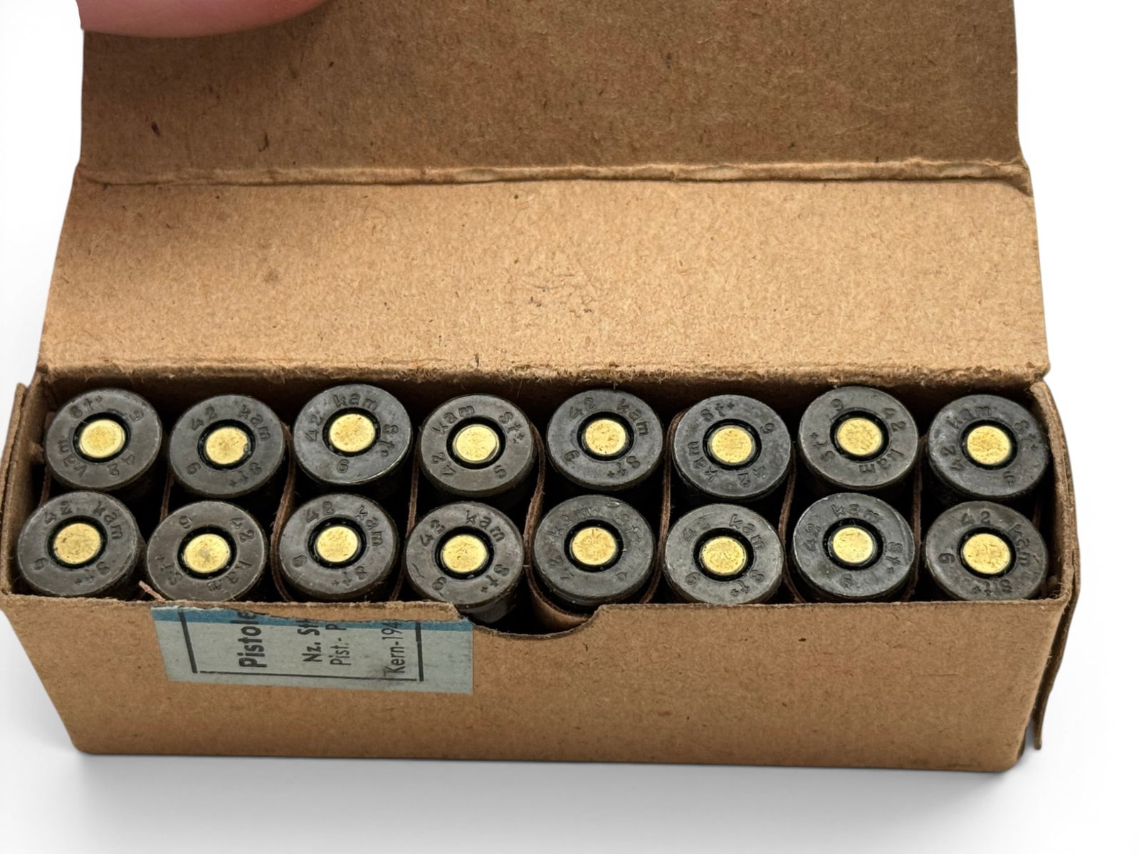 16rds. of Original German WWII 1942 9mm Luger Collectible Ammunition - 2