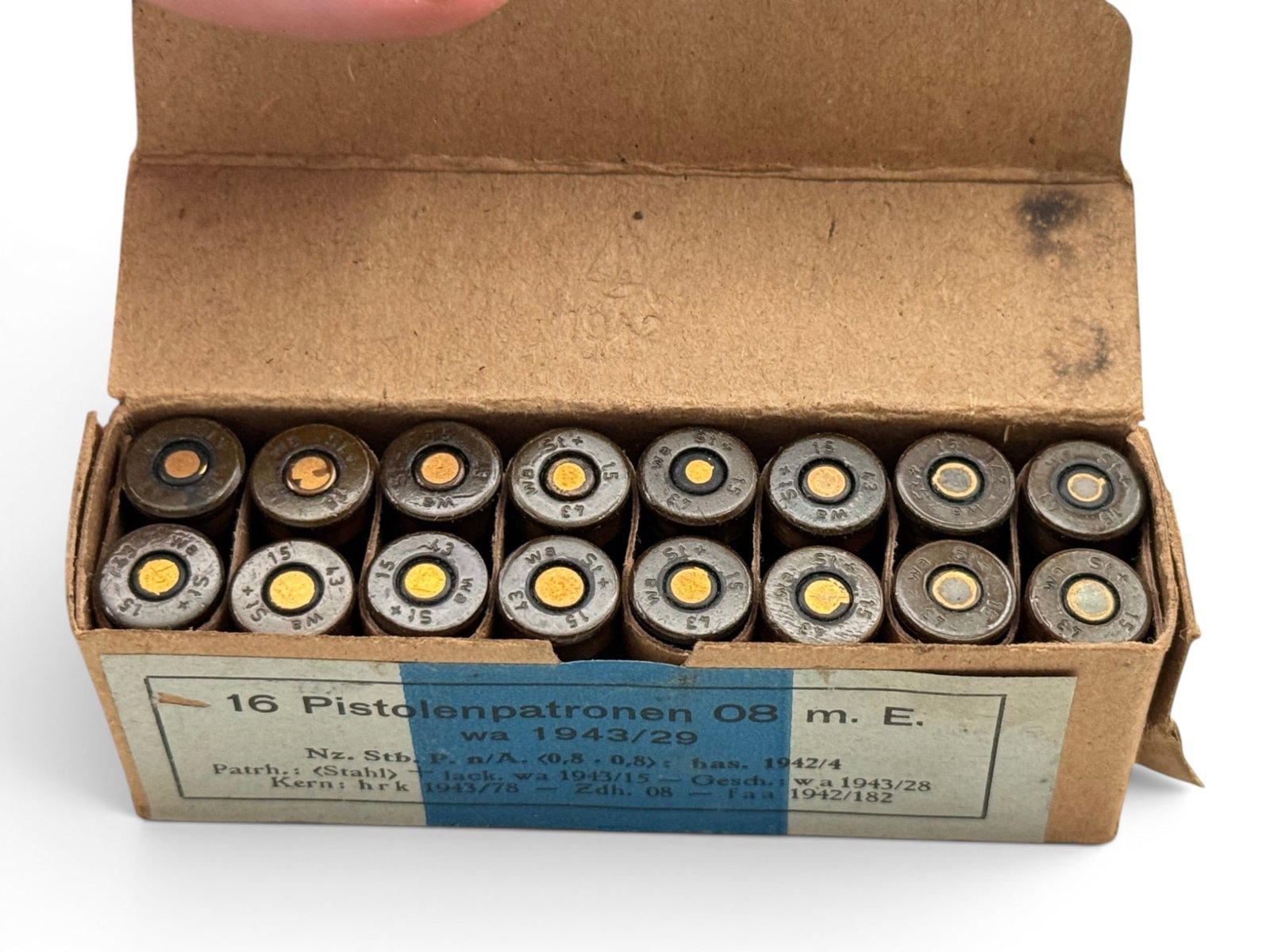 16rds. of Original German WWII 1942 9mm Luger Collectible Ammunition - 3
