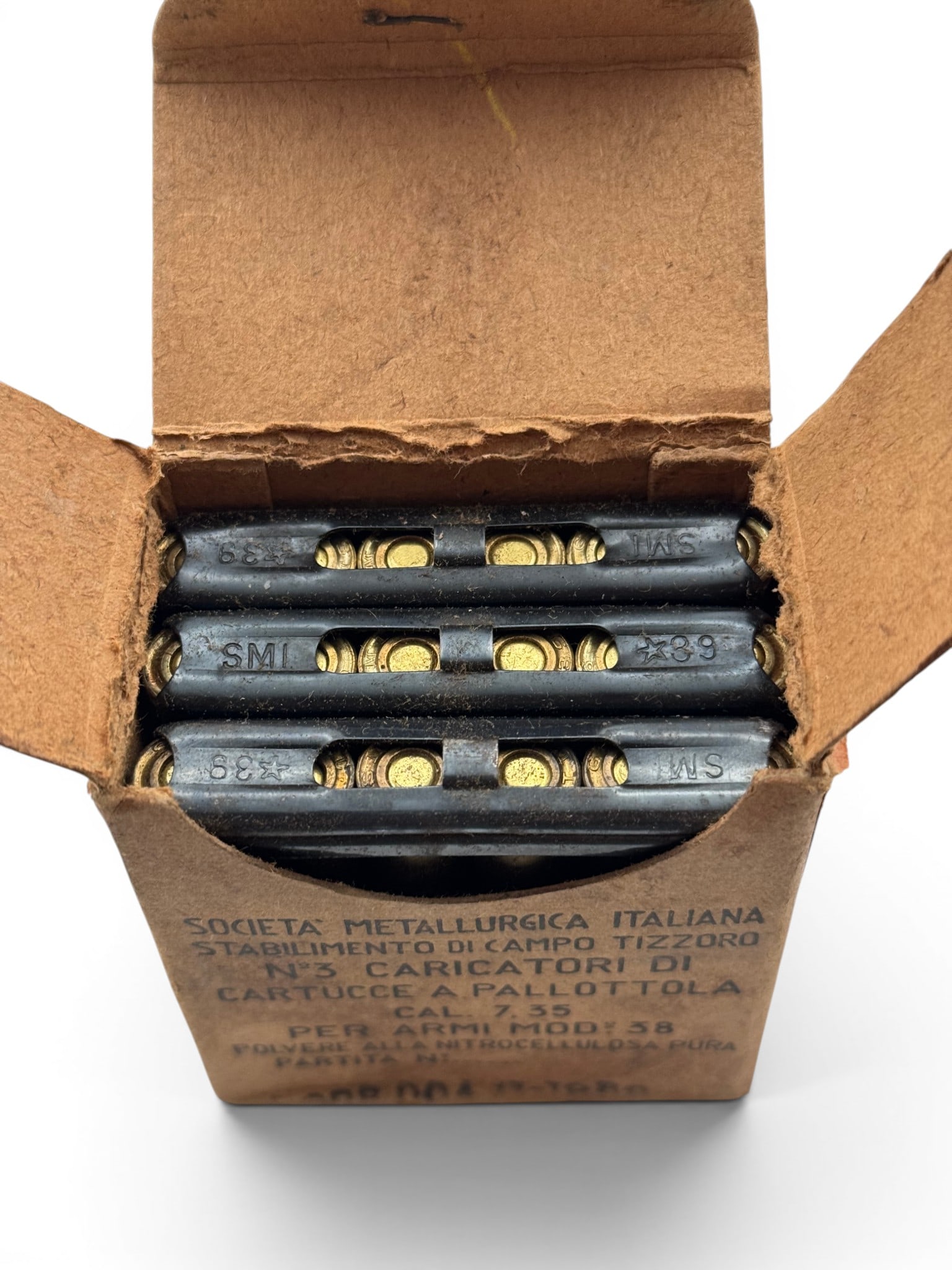 18rd. Box of 1939 SMI 7.35x51mm CARCANO Military Surplus Ammunition on Clips - 2