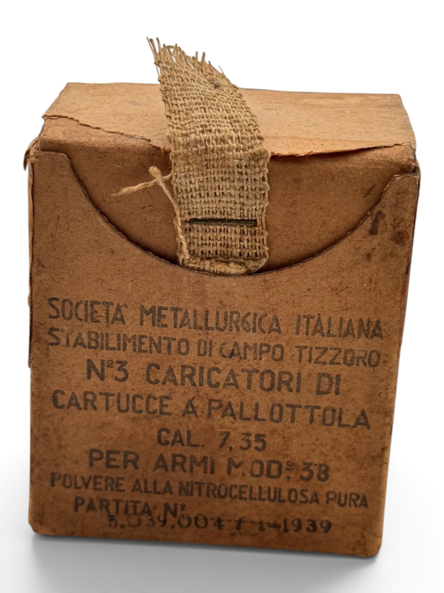 18rd. Box of 1939 SMI 7.35x51mm CARCANO Military Surplus Ammunition on Clips (1 of 3)