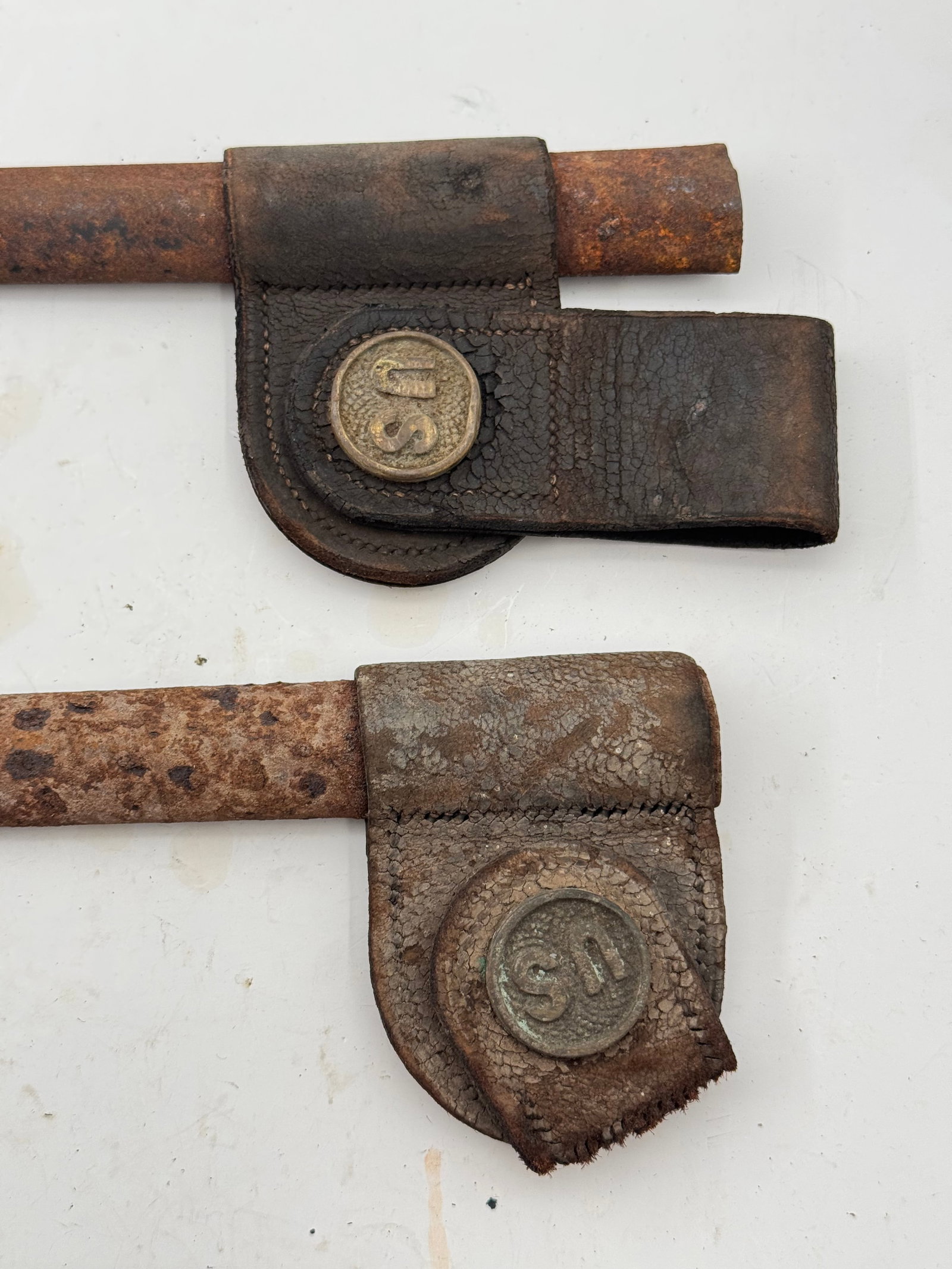 (2) Excavated Relic US Socket Bayonet Scabbards - 2