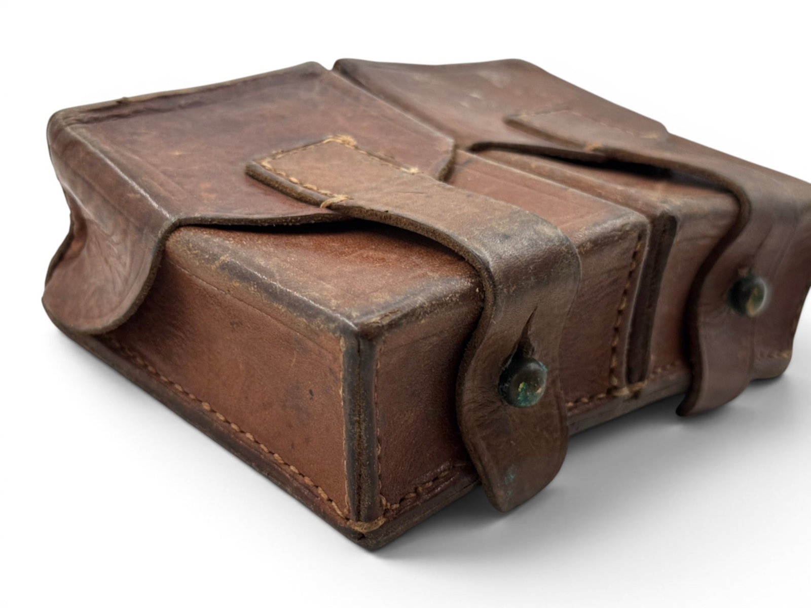 Vintage Yugo / Serbian Military Leather Ammo Pouch  - 3