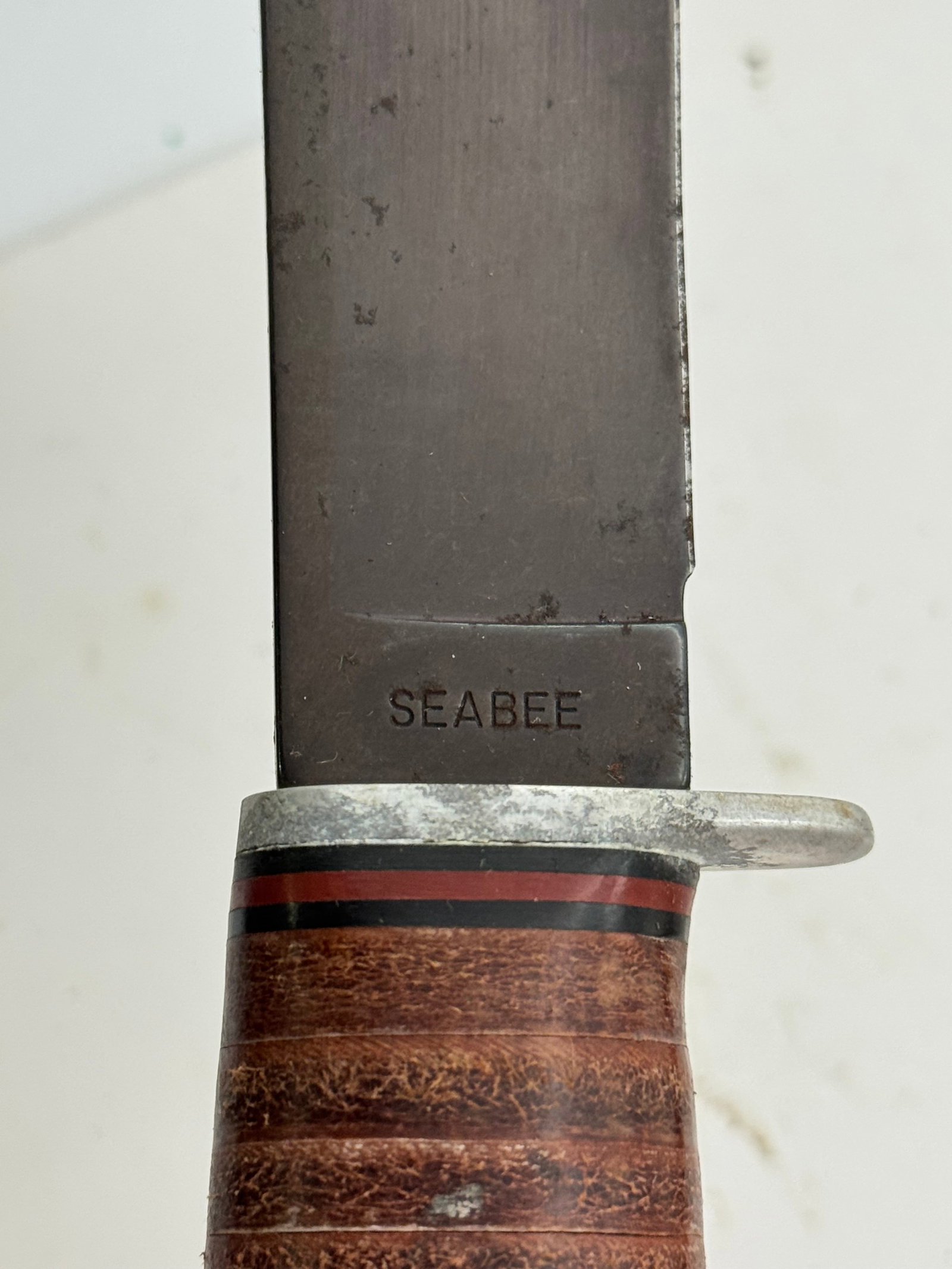 Vintage Western L71 SEABEE Fixed Blade Utility Knife with Leather Sheathe - 8