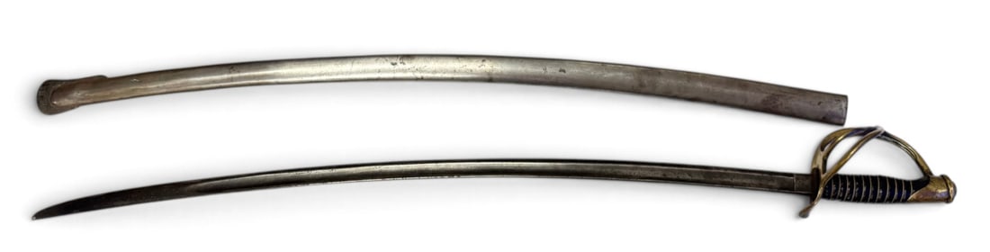 US M1860 Light Cavalry Saber w/ Scabbard by Mansfield & Lamb 1863 + Inspector Stamp/Unit Mark - 2