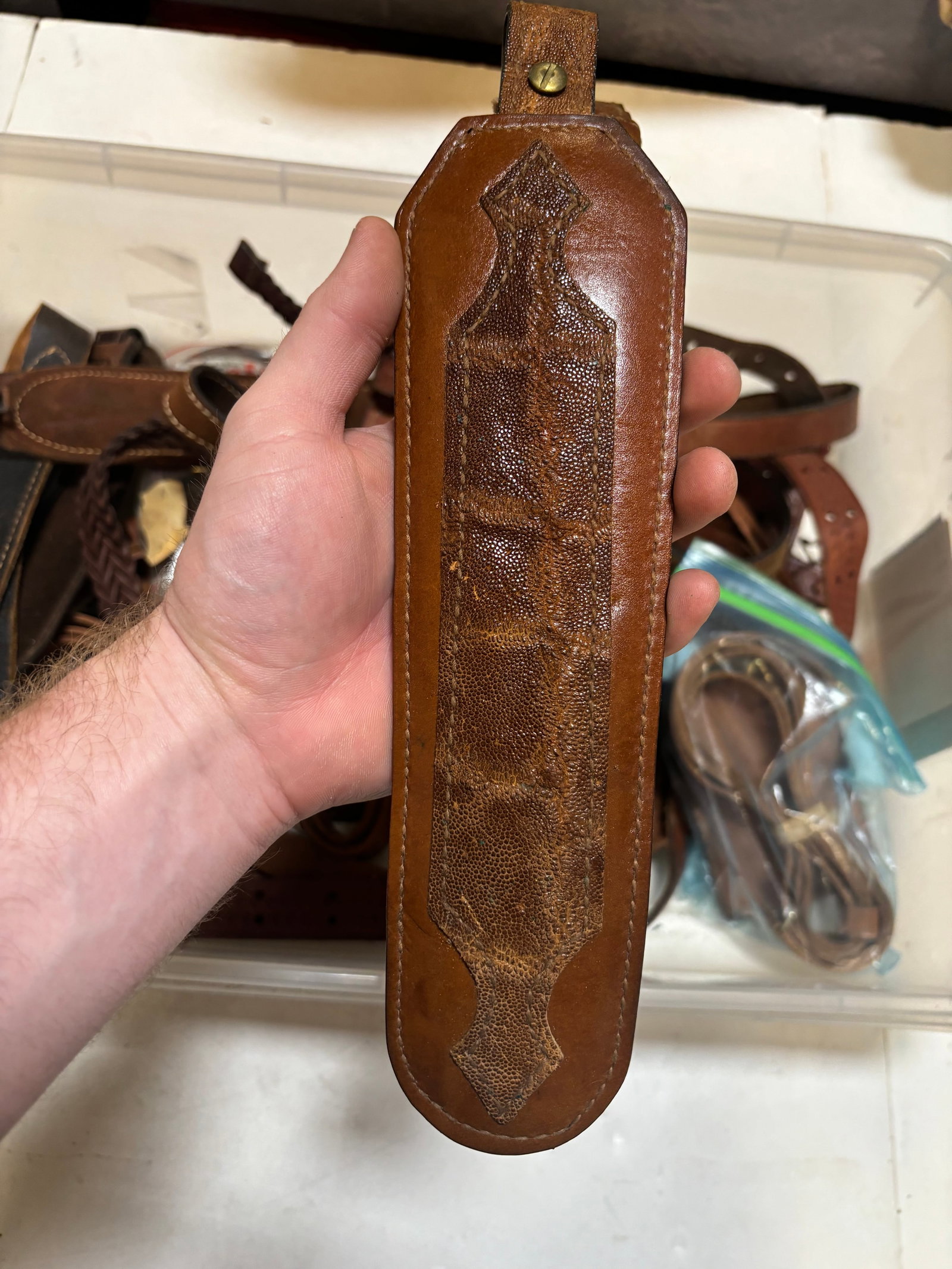 Lot of Various Leather Slings and Unfinished Belts - 3