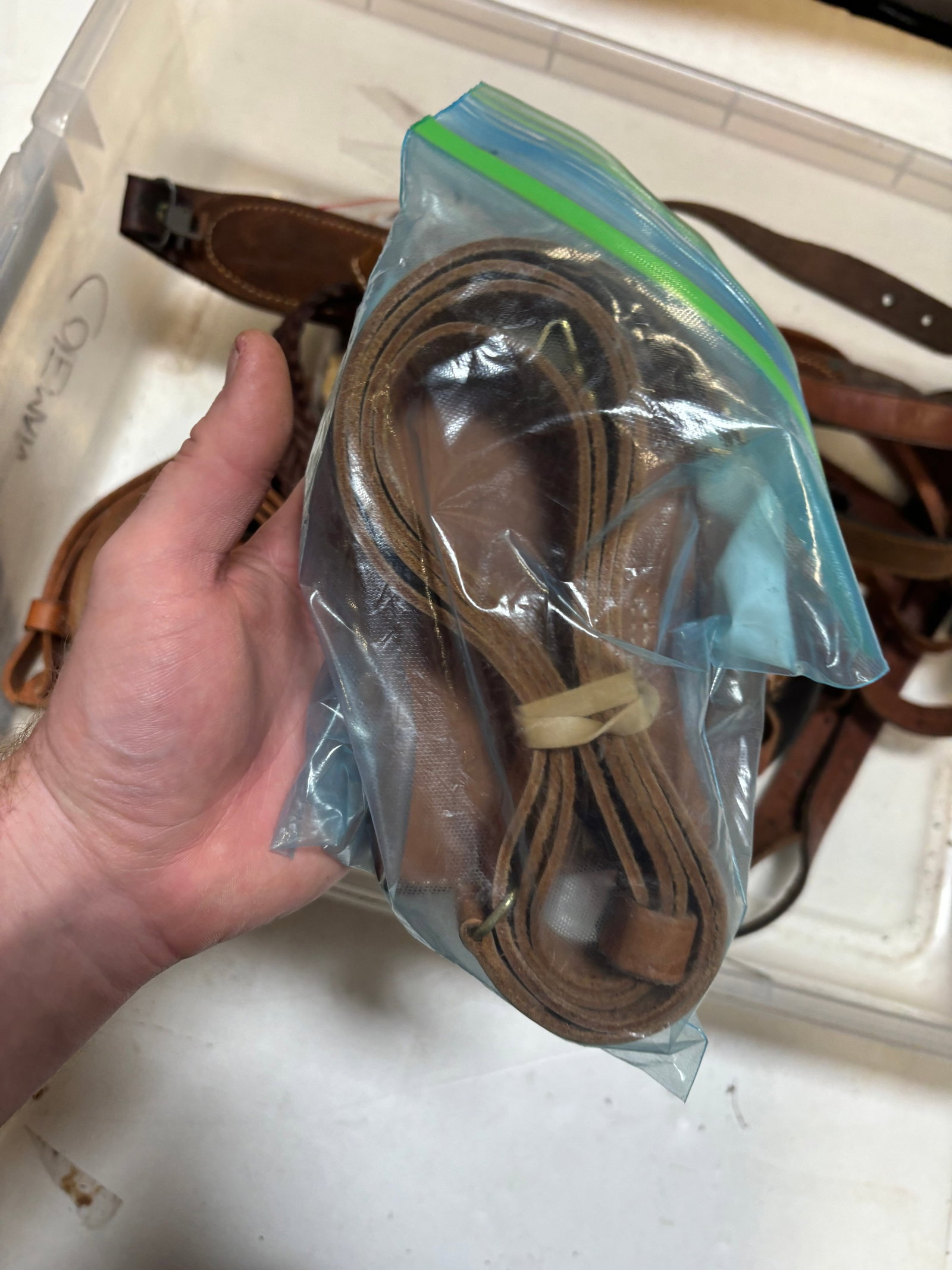 Lot of Various Leather Slings and Unfinished Belts - 6