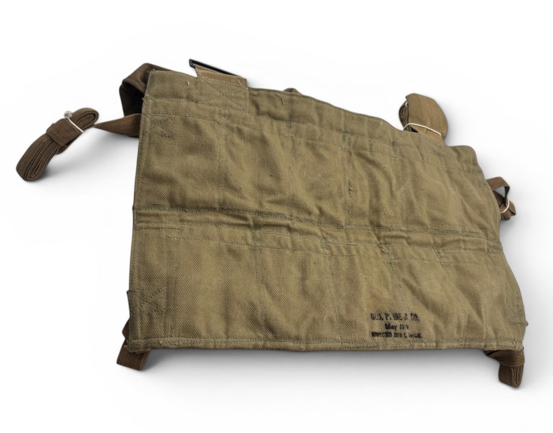 RARE Unissued WWI 1918 AEF US Army Grenade Bandolier Chest Pouch - 2