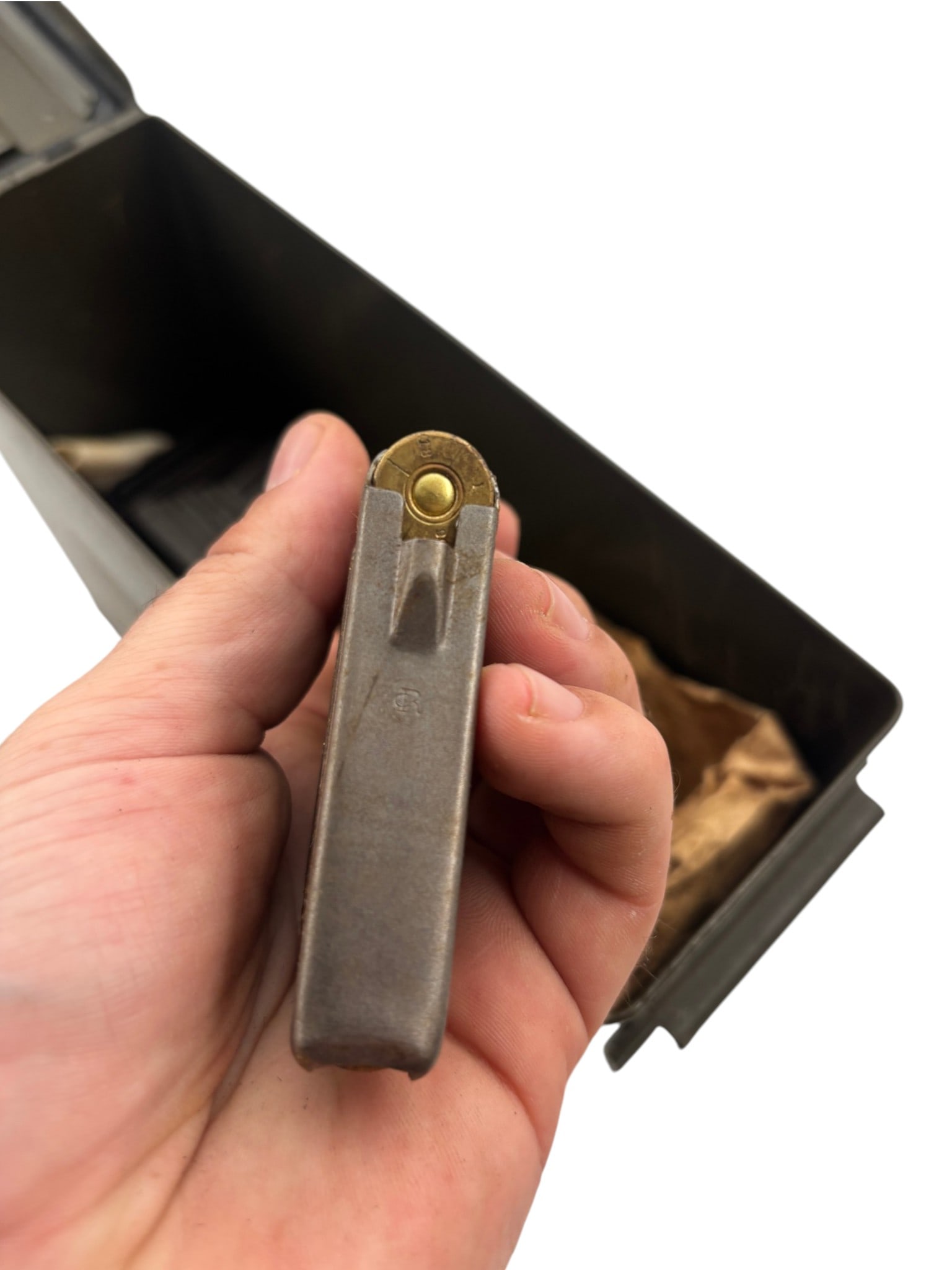 70rds. of 8x50r Mannlicher Ammunition on Clips + 5 Stripper Clips in Ammo Can - 4