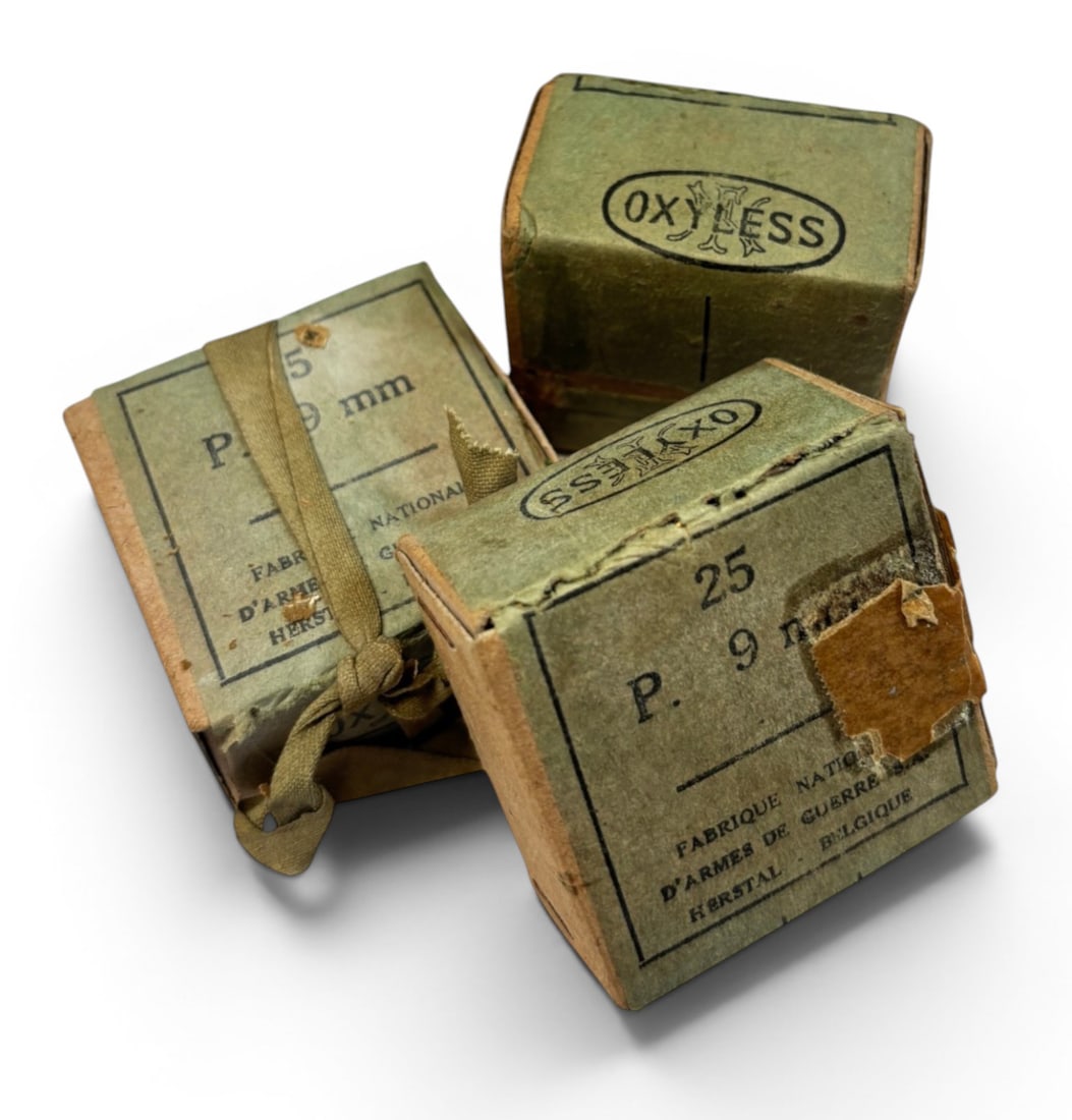 (3) Boxes of 25rds. 1950s FN 9x19mm Surplus Ammunition - 2