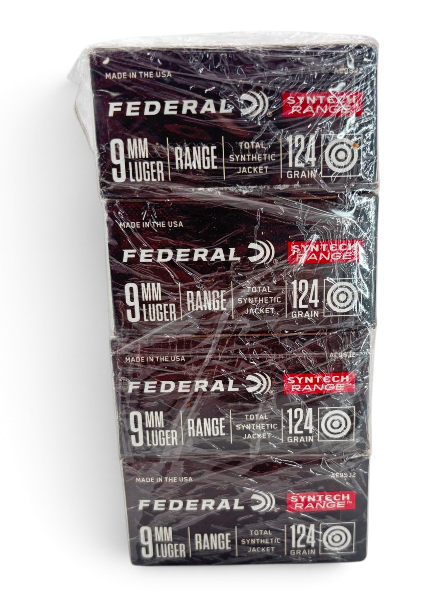 NIB 100rds. of 9mm LUGER 124gr. TSJ Federal Syntech Range Ammunition: See photo(s)