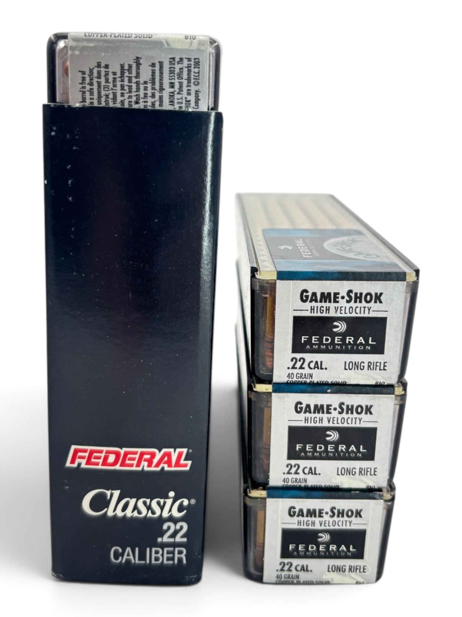 NIB 800rds. of .22 LR 40gr. CP-Solid Federal Game-Shok HV Ammunition
