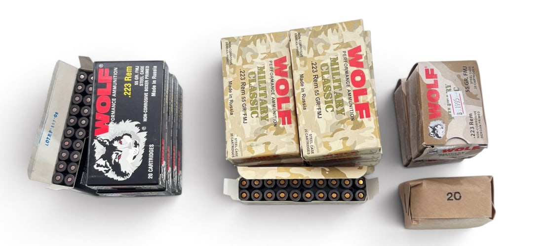 NIB 340rds. of .223 REM. 55gr. FMJ WOLF Steel Case Ammunition - 2