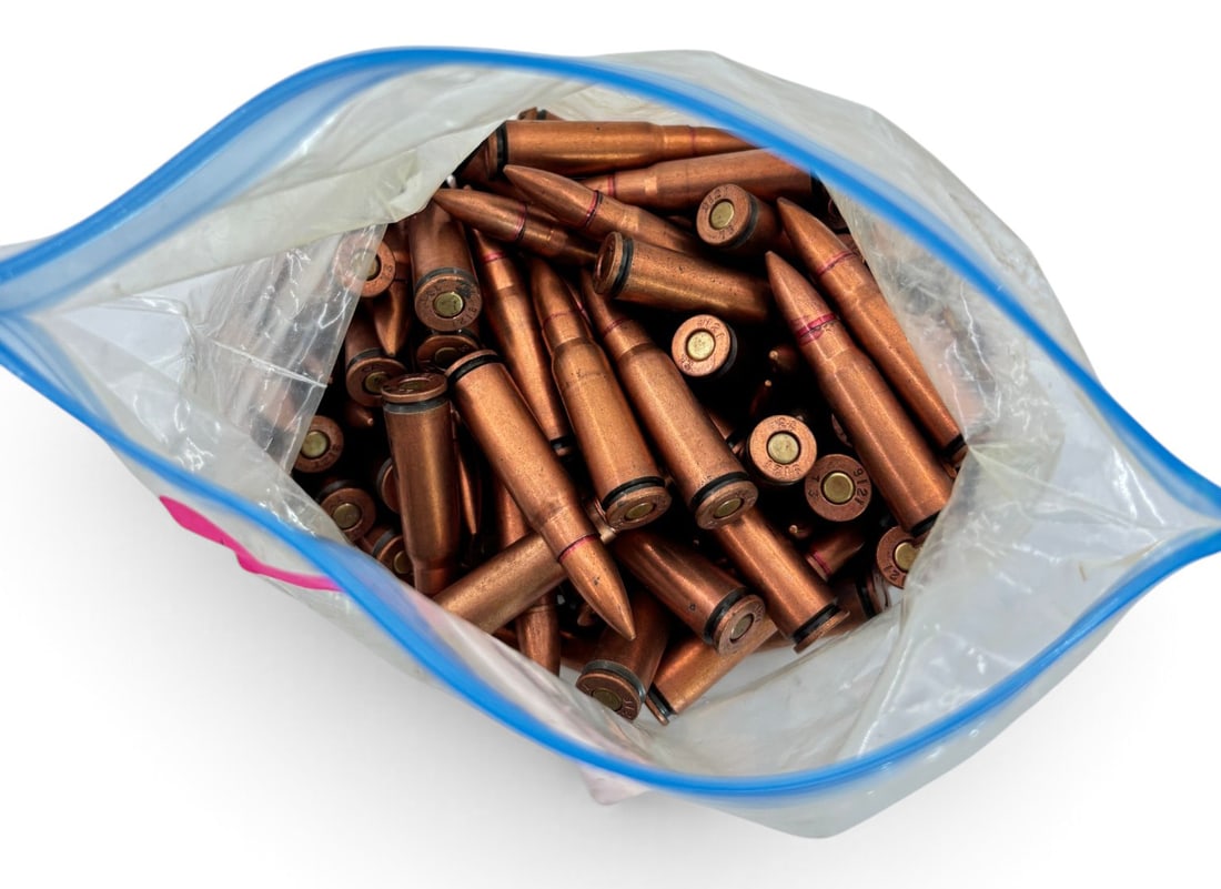 100rds. of 7.62x39mm 123gr. Norinco 1933-Dated Copper-Washed Factory Surplus Ammunition - 2